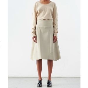 Zero + Maria Cornejo 100% Lambskin Skirt. NEW